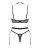 Obsessive Selinne 3-pcs set - комплект еротичної білизни з поясом для панчіх, XS/S (чорний)